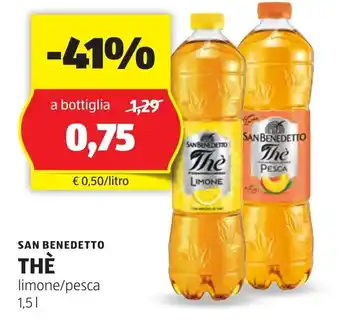 ALDI SAN BENEDETTO THE limone/pesca 1,5 l offerta