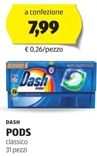 ALDI DASH PODS classico 31 pezzi offerta