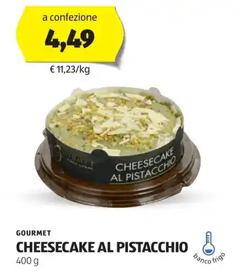 ALDI GOURMET CHEESECAKE AL PISTACCHIO 400 g offerta