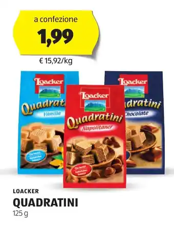 ALDI LOACKER QUADRATINI 125 g offerta