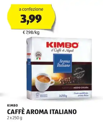 ALDI KIMBO CAFFÈ AROMA ITALIANO 2 x 250 g offerta