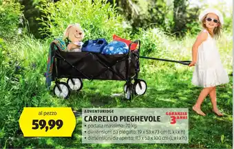 ALDI ADVENTURIDGE CARRELLO PIEGHEVOLE 3 ANNI offerta