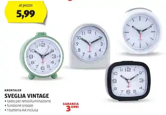 ALDI KRONTALER SVEGLIA VINTAGE offerta