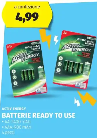 ALDI ACTIV ENERGY BATTERIE READY TO USE offerta