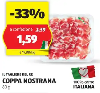 ALDI IL TAGLIERE DEL RE COPPA NOSTRANA 80 g offerta