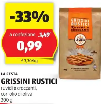 ALDI LA CESTA GRISSINI RUSTICI 300 g offerta