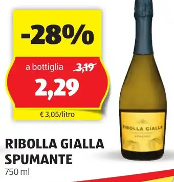 ALDI RIBOLLA GIALLA SPUMANTE 750 ml offerta