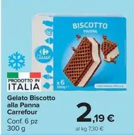 Carrefour Market Gelato Biscotto alla Panna Carrefour Conf. 6 pz 300 g offerta