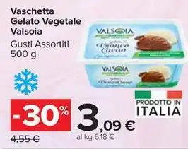 Carrefour Market Vaschetta Gelato Vegetale Valsoia Gusti Assortiti 500 g offerta