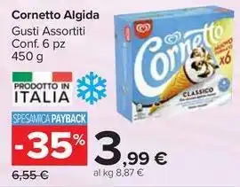 Carrefour Market Cornetto Algida Gusti Assortiti Conf. 6 pz 450 g offerta