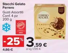 Carrefour Market Stecchi Gelato Ferrero Gusti Assortiti Conf. 4 pz 200 g offerta