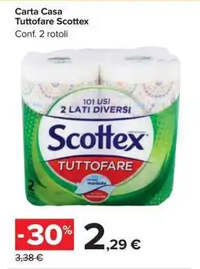 Carrefour Market Carta Casa Tuttofare Scottex Conf. 2 rotoli offerta