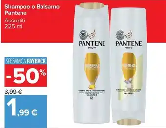 Carrefour Market Shampoo o Balsamo Pantene Assortiti 225 ml offerta
