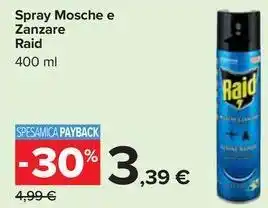 Carrefour Market Spray Mosche e Zanzare Raid offerta