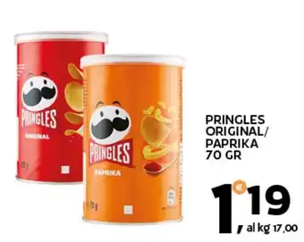 Extra Supermercati PRINGLES ORIGINAL/ PAPRIKA 70 GR offerta