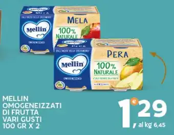 Extra Supermercati MELLIN OMOGENEIZZATI DI FRUTTA VARI GUSTI 100 GR X 2 offerta