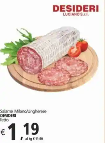 Alter Discount Salame Milano/Ungherese DESIDERI Tetto offerta