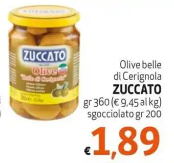 Maxi Family Olive belle di Cerignola ZUCCATO gr 360 offerta
