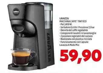 MEGA LAVAZZA MACCHINA CAFFE' TINY ECO offerta