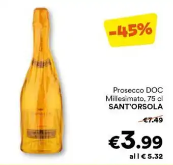 Unes Prosecco DOC Millesimato, 75 cl SANT'ORSOLA offerta