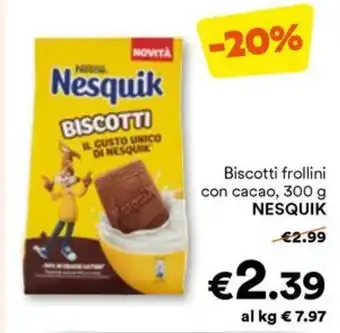 Unes Biscotti frollini con cacao, 300 g NESQUIK offerta