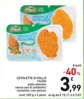 Spazio Conad COTOLETTE DI POLLO FILENI offerta