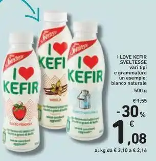 Spazio Conad I LOVE KEFIR SVELTESSE vari tipi offerta