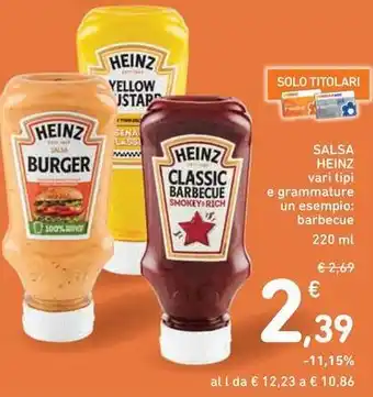 Spazio Conad SALSA HEINZ vari tipi offerta