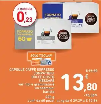 Spazio Conad CAPSULE CAFFÈ ESPRESSO COMPATIBILI DOLCE GUSTO NESCAFÉ offerta