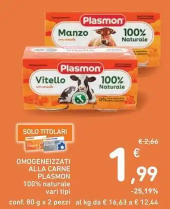 Spazio Conad OMOGENEIZZATI ALLA CARNE PLASMON offerta