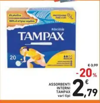 Spazio Conad ASSORBENTI INTERNI TAMPAX vari tipi offerta