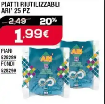 Ottimax PIATTI RIUTILIZZABLI ARI' 25 PZ offerta