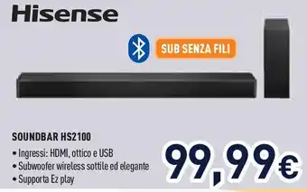 Unieuro Hisense SOUNDBAR HS2100 offerta