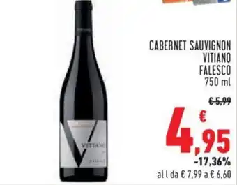 Conad CABERNET SAUVIGNON VITIANO FALESCO 750 ml offerta
