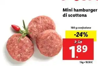 Lidl Mini hamburger di scottona 180 g confezione offerta