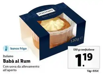 Lidl Italiamo Babà al Rum130 g confezione 130 g confezione offerta