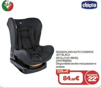 Bimbo Store Seggiolino auto cosmos jet black gr 0+/1(0-18kg) offerta