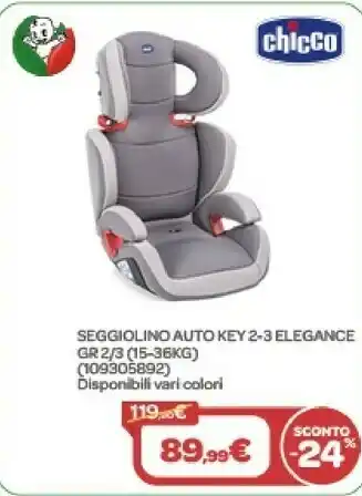 Bimbo Store Seggiolino auto key 2-3 elegance gr 2/3 (15-36kg) offerta