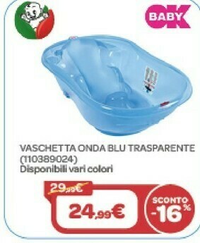 Bimbo Store Baby vaschetta onda blu transparente offerta