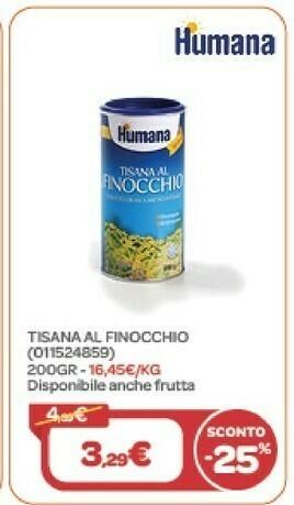 Bimbo Store Humana tisana al finocchio offerta