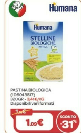 Bimbo Store Stelline biologiche pastina 320 g(ml) offerta
