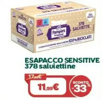 Bimbo Store Pampers esapacco sensitive salviettine offerta