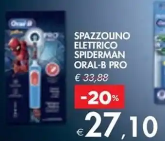 Bennet SPAZZOLINO ELETTRICO SPIDERMAN ORAL-B PRO offerta