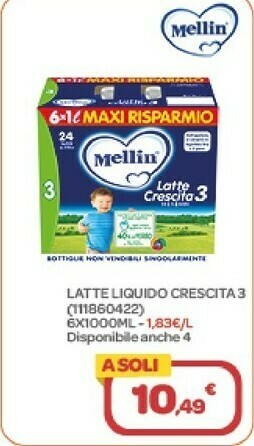 Latte liquido crescita 3 6x1000ml