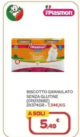 Bimbo Store Plasmon biscotto granulato senza glutine offerta