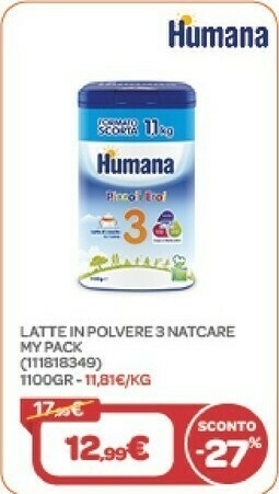 Bimbo Store Latte in polvere 3 natcare my pack 1100gr offerta