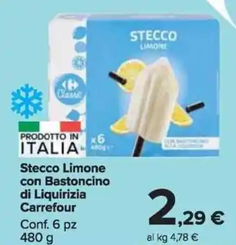 Carrefour Market Stecco Limone con Bastoncino di Liquirizia Carrefour Conf. 6 pz 480 g offerta