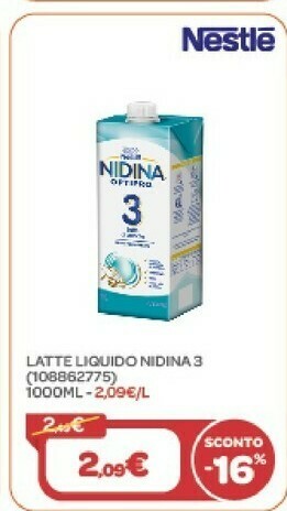 Bimbo Store Latte liquido nidina 3 1000ml offerta