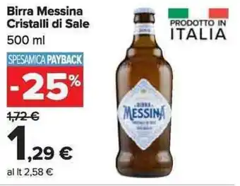 Carrefour Market Birra Messina Cristalli di Sale 500 ml offerta