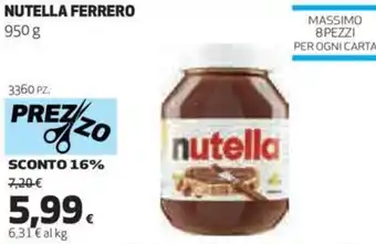 Ipercoop NUTELLA FERRERO 950 g offerta